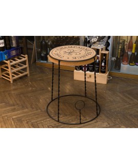 Round coffe table in cork and steel