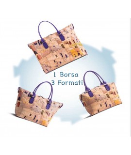  Borsa in sughero marrone e oro Faro