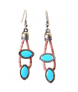 Orecchini in sughero e inserti celesti Salir