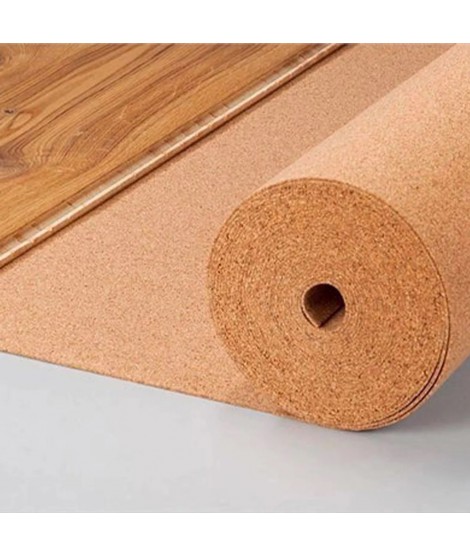 Bioflex roll, a super-compressed cork roll for underfloor soundproofing.
