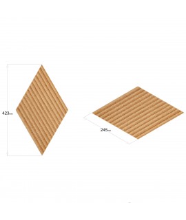 Dimensioni pannello in sughero fonoassorbente Stripes Rhombus Mix